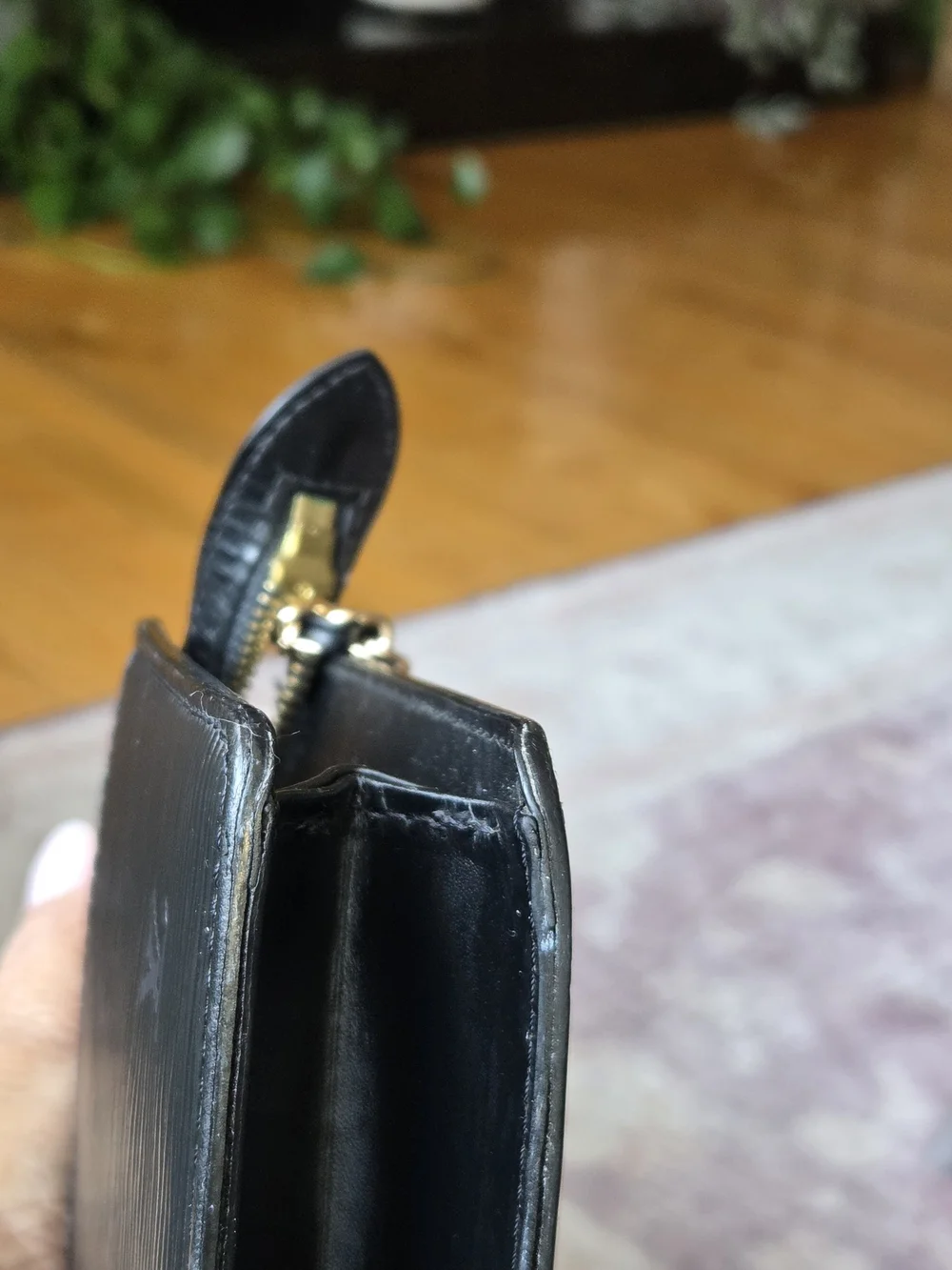 Louis Vuitton Black Epi Leather Clutch with Unbranded Gold-Tone With Black Chain